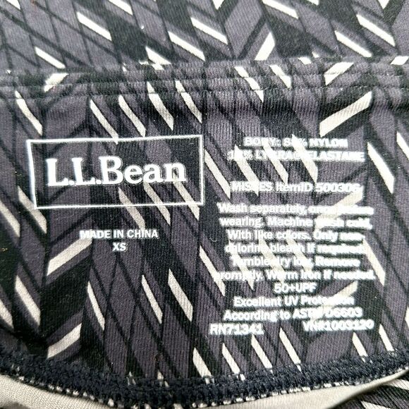 L.L. Bean Charcoal Gray Geometric Carbon Fiber Capri Leggings Sz XS - Picture 6 of 13